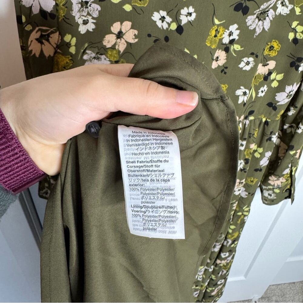 NWT Madewell Cinch Waist Tiered Midi Dress Wildblooms Floral Green Size Small - Picture 5 of 6